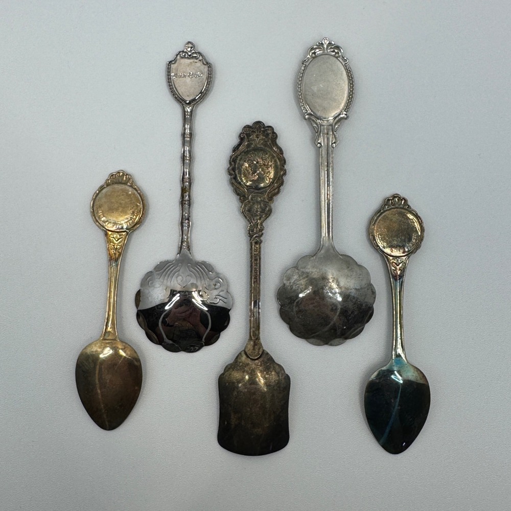 Vtg Enamel Souvenir Spoon Lot 5 Yellowstone Mt Rushmore Grand Canyon Collectible - Picture 4 of 7